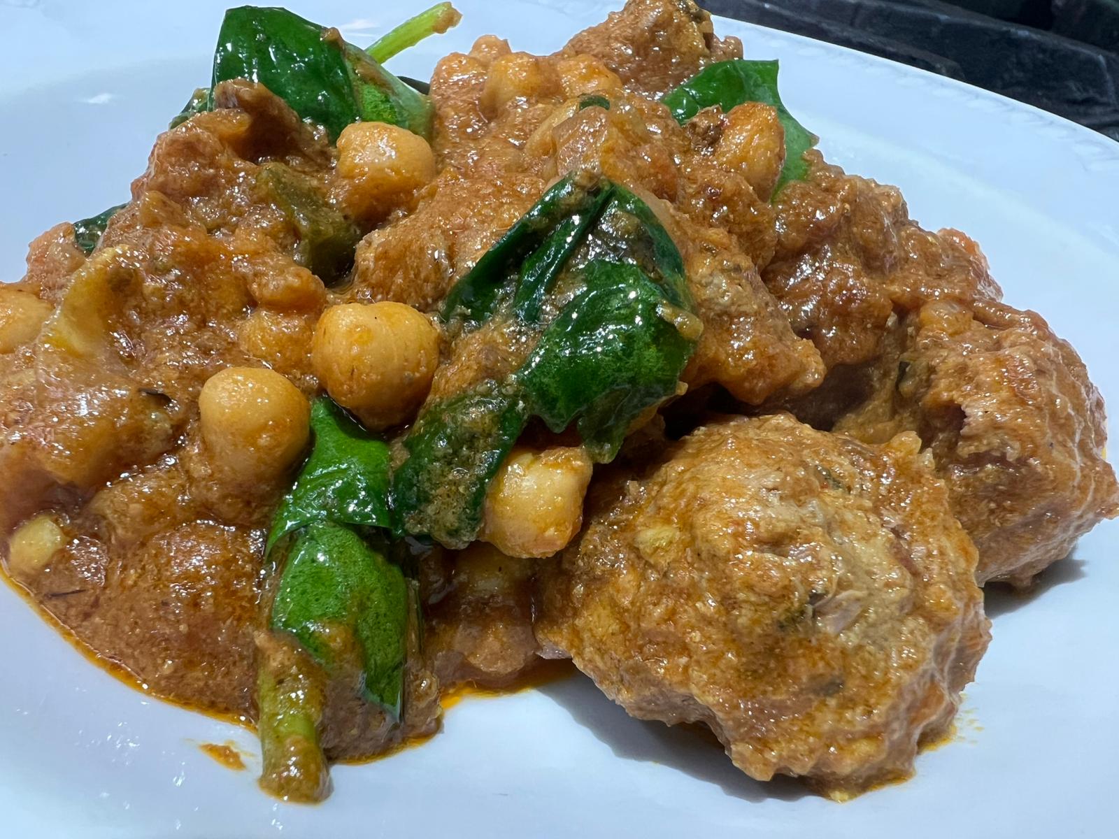 A freshly prepared house curry